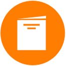 A picture with a plain white paper and 2 orange horizontal lines on a orange color background - Icon for review proposals